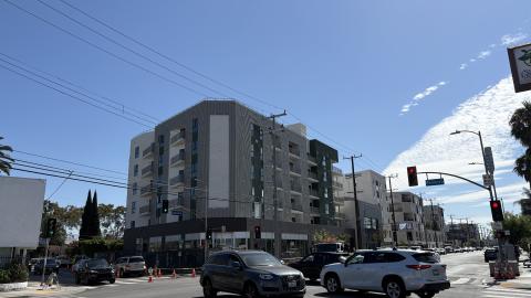 View looking northeast from West Adams Boulevard