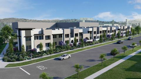 Aerial view of 715 S. Hudson Avenue looking northeast