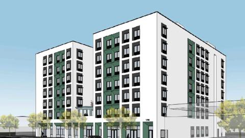 Rendering of the Colorado Crest apartments