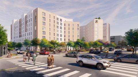 View looking east from Hill Street