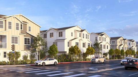 Northwest view from Garey and Grove