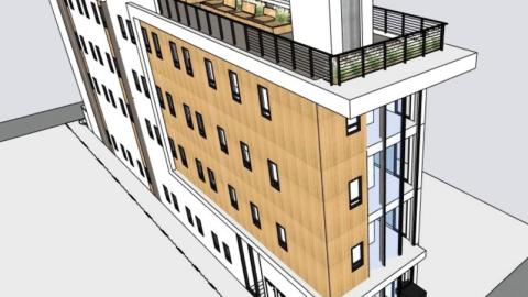 Aerial view looking northwest