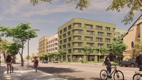 View looking northwest from Colorado Boulevard