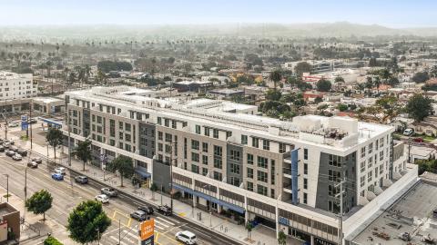 Aerial view looking southeast