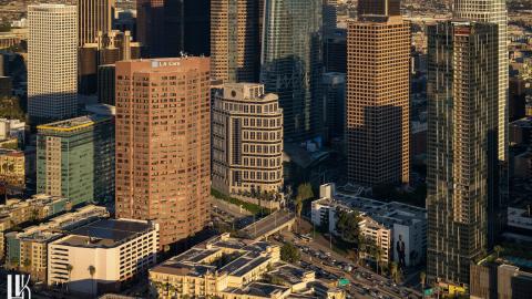 Aerial view looking north