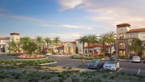 VIEW FROM MAIN INTERNAL DRIVE LOOKING NORTHWEST TOWARDS CLUBHOUSE