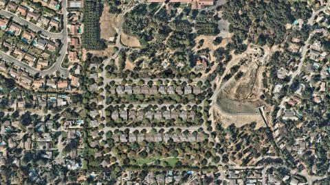 Aerial view of Meadows and Bailey Canyon