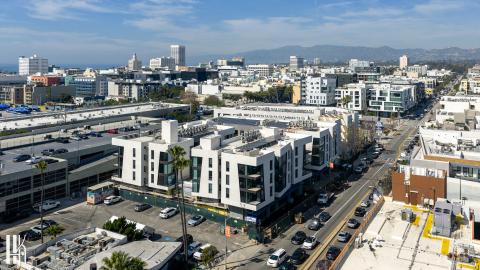 Aerial view looking northeast