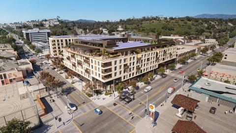 Aerial view looking northwest