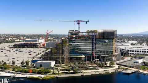 Aerial view looking south