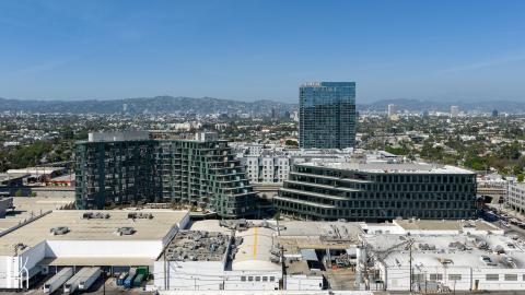 Aerial view looking north