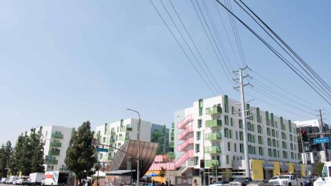 View looking southwest from Vermont and Santa Monica