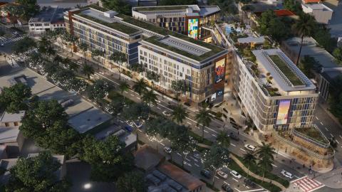Aerial view, Santa Monica Boulevard