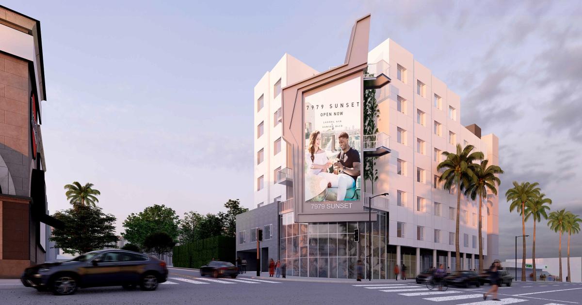 41 apartments + retail proposed at 7979 Sunset Boulevard in Hollywood