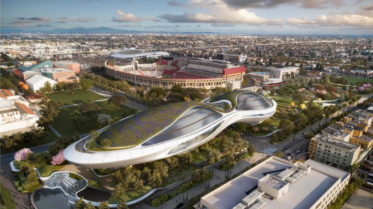 The $1-Billion Lucas Museum's Steel Skeleton Takes Shape