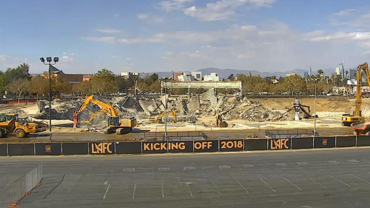 Demolition time-lapse at the Banc of California Stadium site, demolition, Progress on the site of our future home., By Los Angeles Football Club