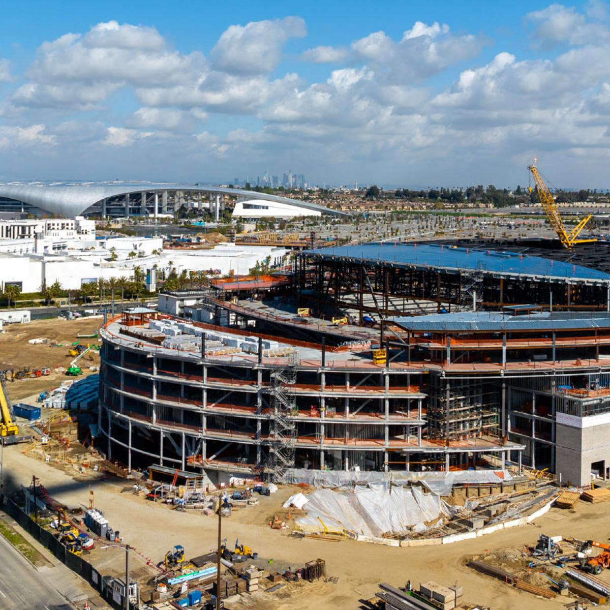 Intuit Dome's exterior takes shape in Inglewood