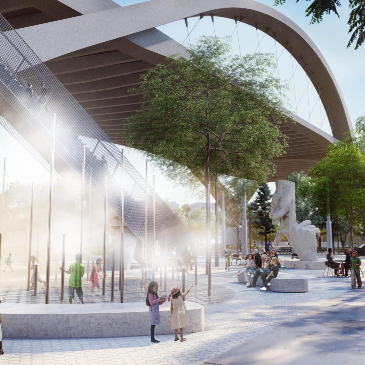 Construction begins for 12 acres of park space below the Sixth Street  Viaduct | Urbanize LA