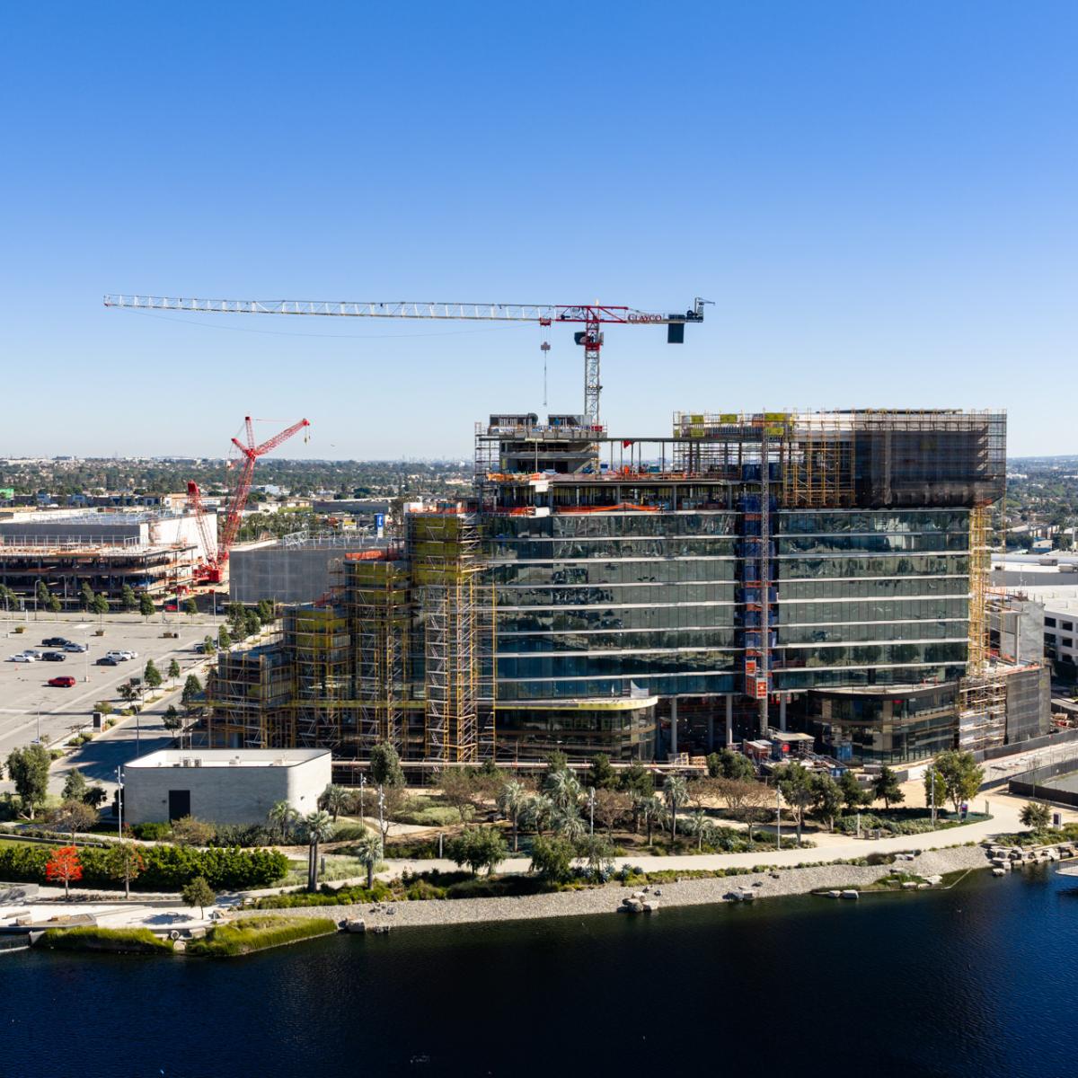 Glass exterior climbs at Inglewood's Kali Hotel development | Urbanize LA