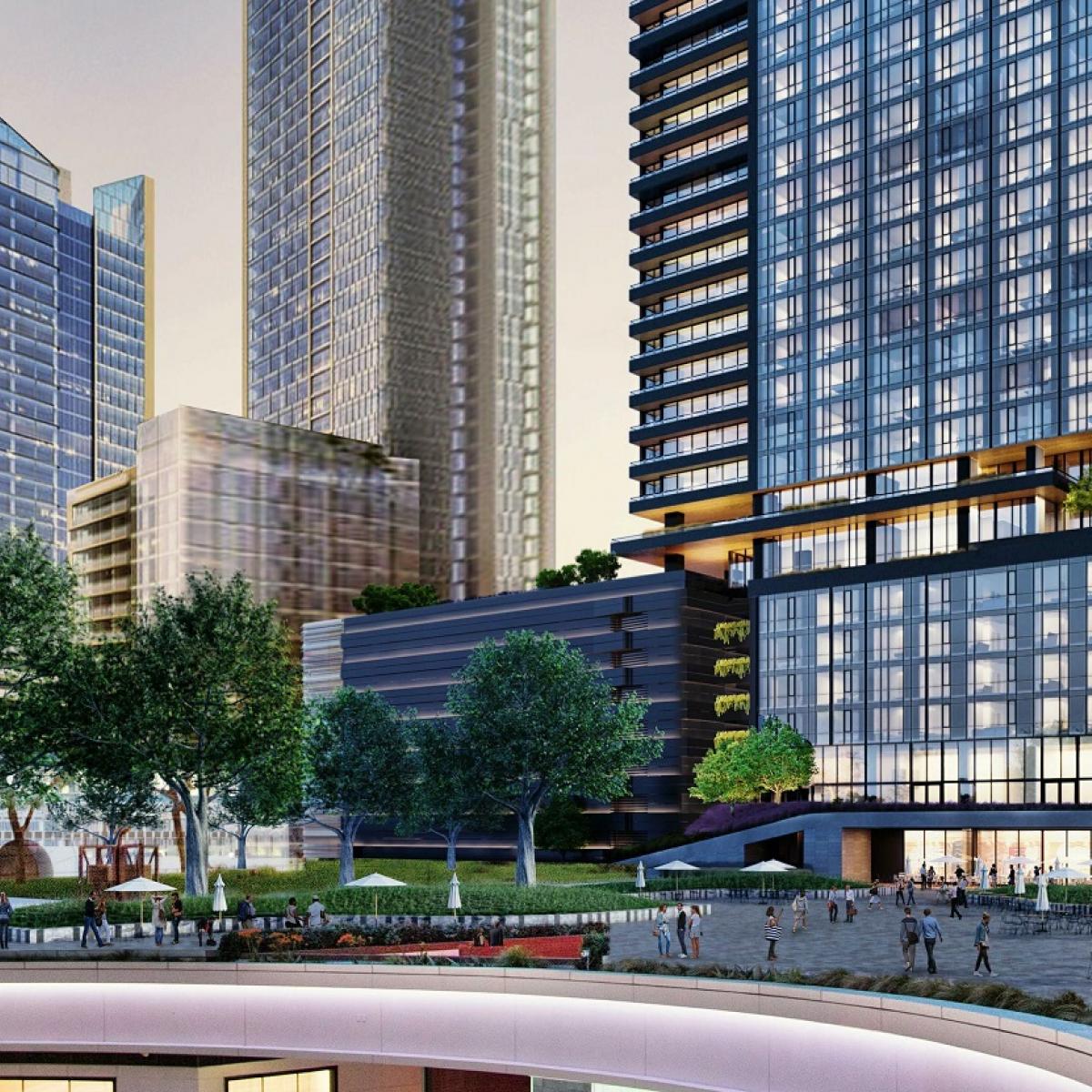 Construction goes vertical for 42-story apartment tower at